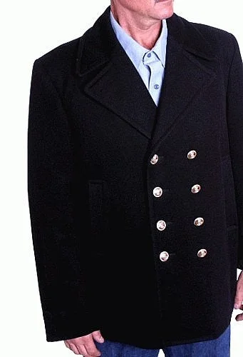 Cozy Lounge Wear Vintage Naval Pea Coat