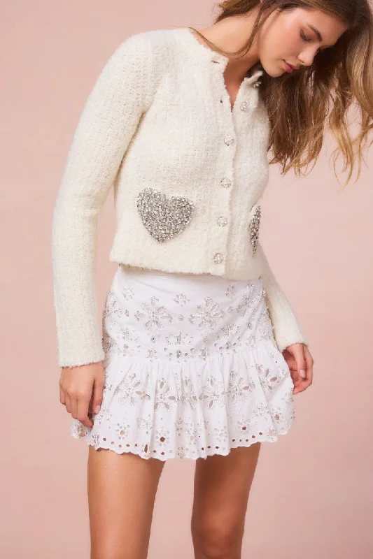 Classic Comfort Cova Rhinstone Cotton Mini Skirt