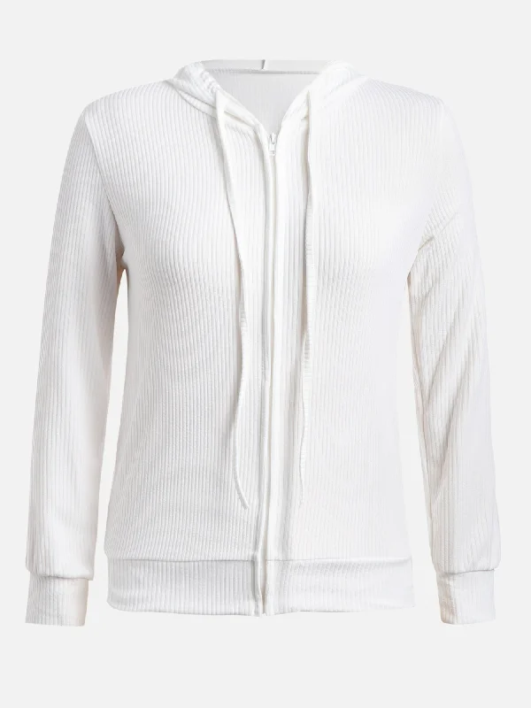 Comfy Chic Full-Zip Knitted Hoodie