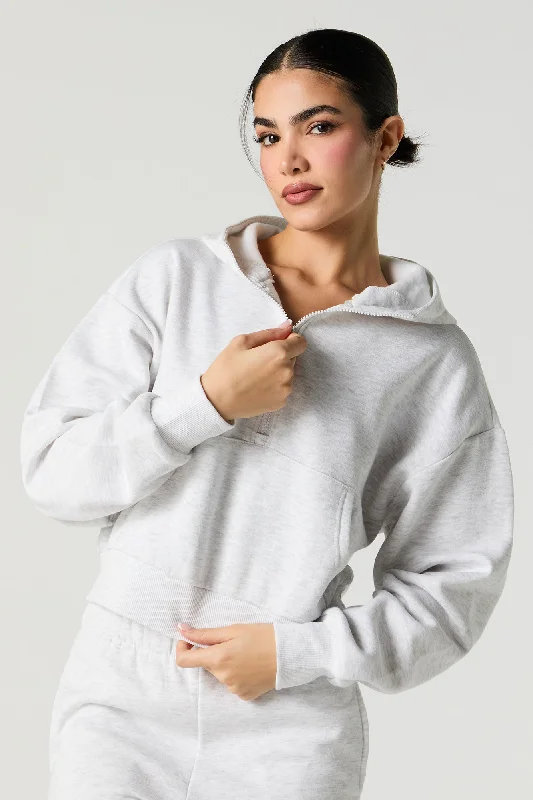 Stylish Wear Active Quarter Zip Fleece Hoodie