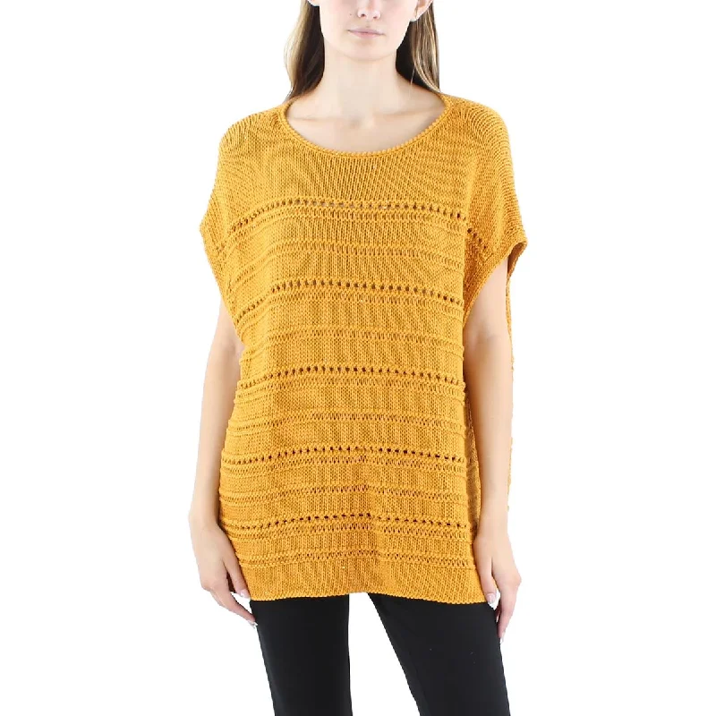 Modern Chic Lafayette 148 New York Womens Metallic Silk Pullover Sweater
