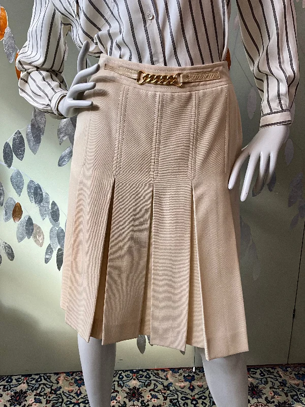 Stylish Jackets Vintage 1980s Celine Cream Wool Pleated Knee Shirt, Small