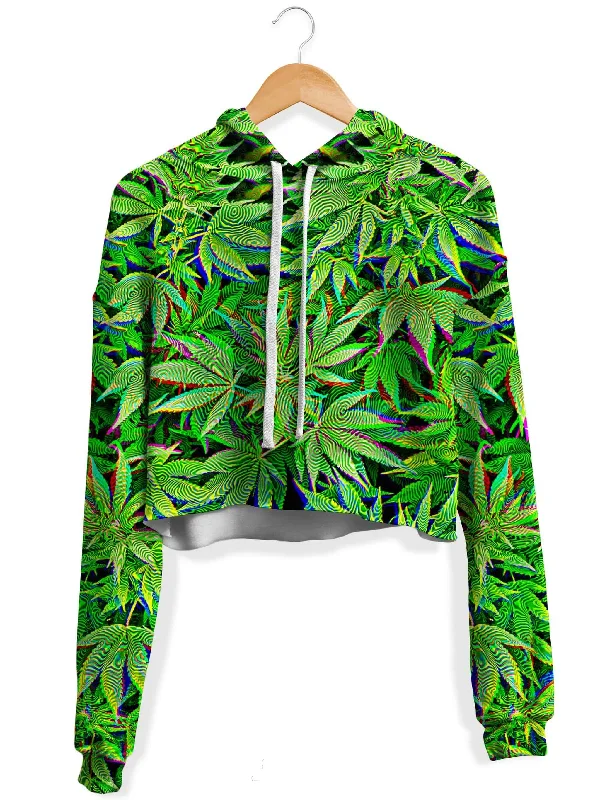 Warm Comfort Dazed and Confused Fleece Crop Hoodie