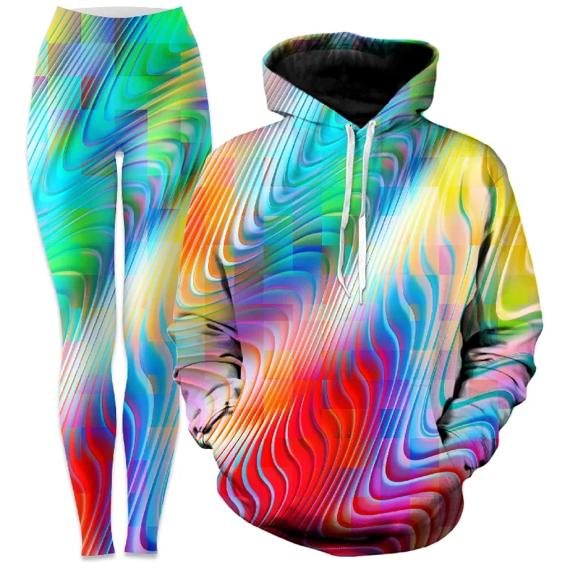 Light Dressing Rainbow Prism Hoodie and Leggings Combo