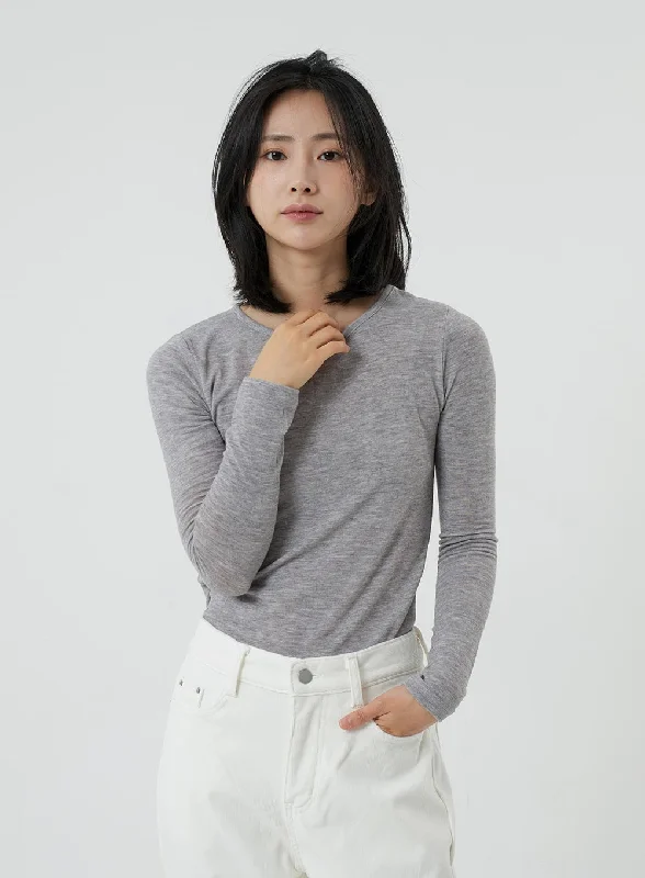 Lounge Wear Round Neck Long Sleeve Top OD08