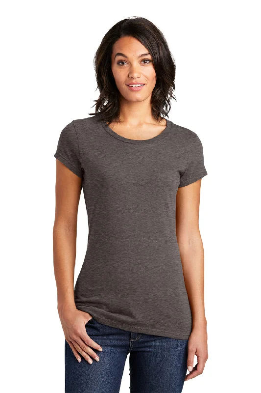 Effortless Dressing District Womens Very Important Short Sleeve Crewneck T-Shirt - Heather Brown - Closeout