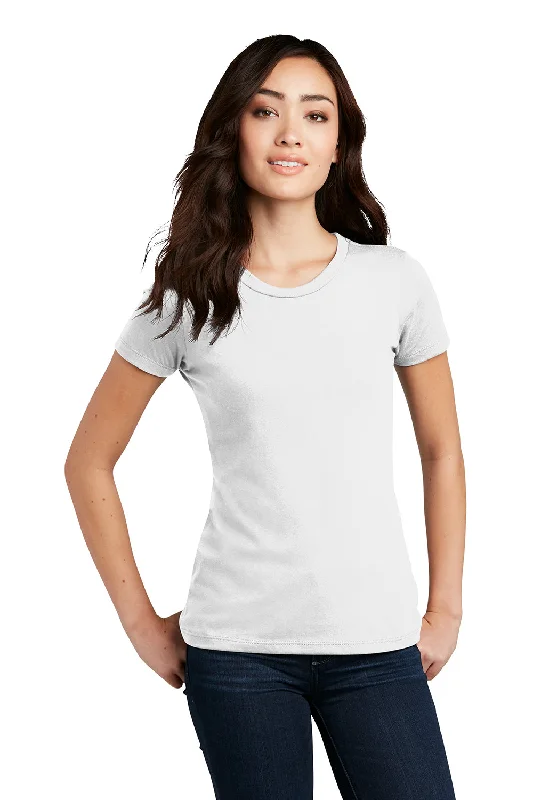 Cozy Chic District Womens Perfect Blend Short Sleeve Crewneck T-Shirt - White