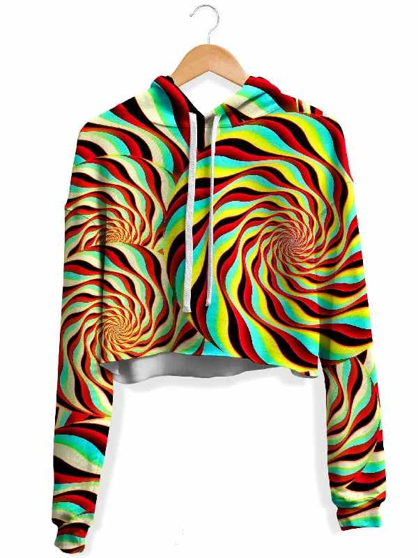 Soft Fabrics Pineal Swirl Fleece Crop Hoodie