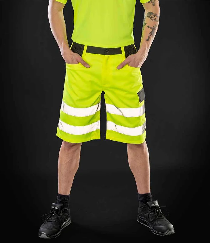 Comfy Chic Result Safe-Guard Hi-Vis Cargo Shorts | Fluorescent Yellow