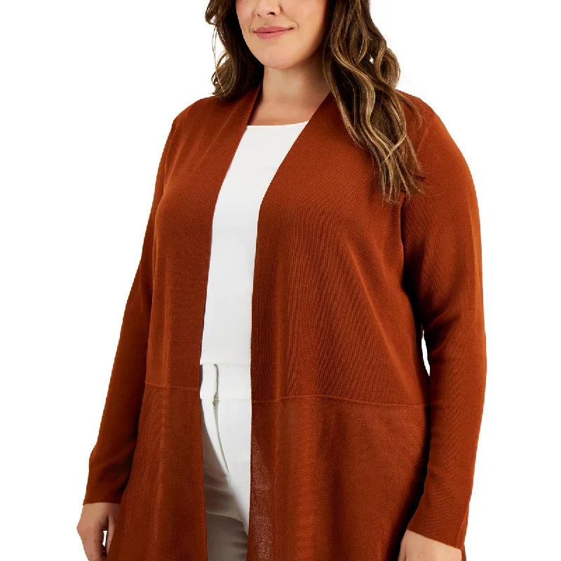 Comfortable Fashion Anne Klein Womens Plus Solid Cardigan Sweater