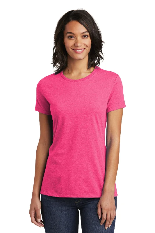 Easy Style District Womens Very Important Short Sleeve Crewneck T-Shirt - Fuchsia Pink Frost - Closeout