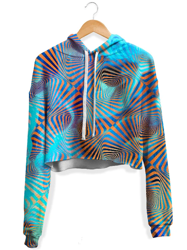 Soft Wear Aqua Plasma Fleece Crop Hoodie