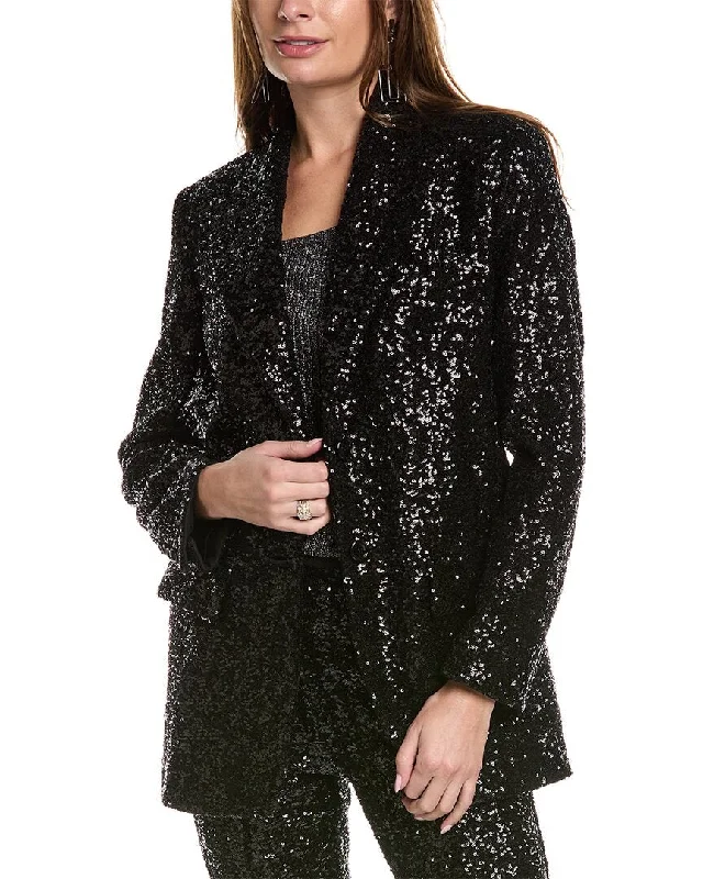 Relaxed Tops Michael Kors Collection Sequin Boyfriend Blazer