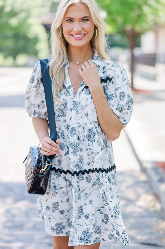Cozy Fashion Talk About It Black Toile Dress
