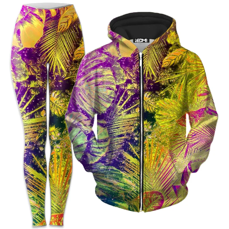 Soft Casuals Junglist Rainbow Zip-Up Hoodie and Leggings Combo