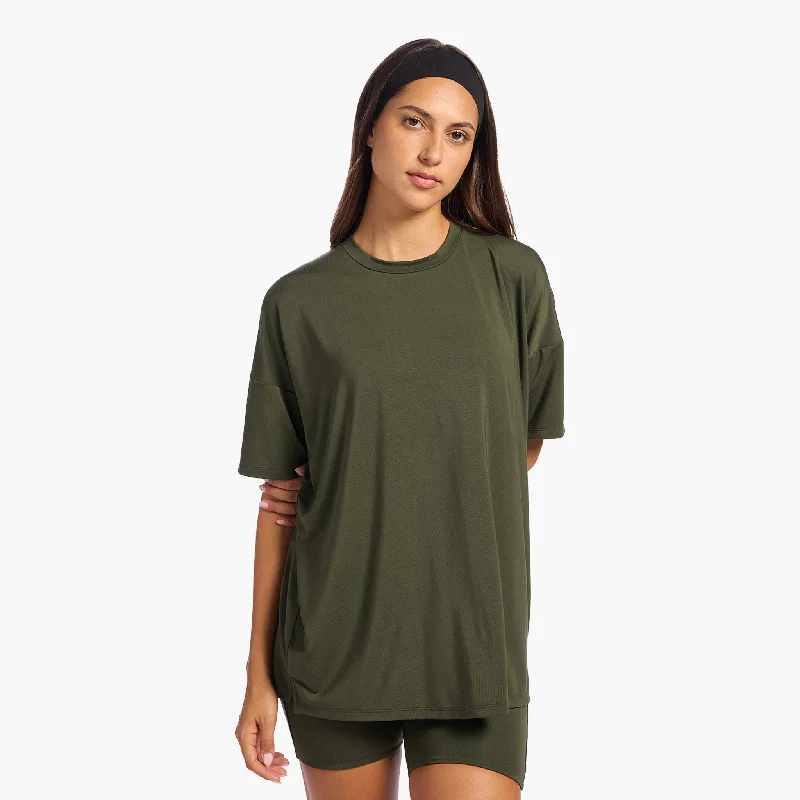 Easy Chic Biker Short Set | Olive