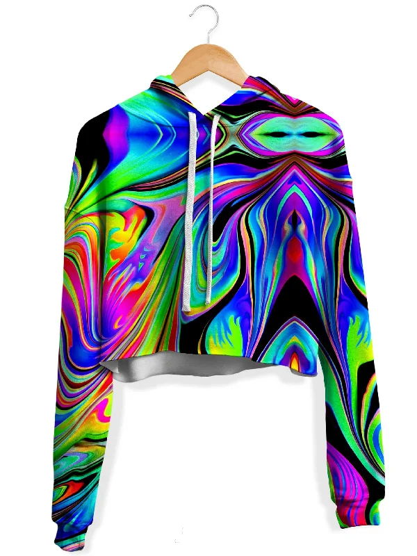Cozy Apparel Macro Dose Fleece Crop Hoodie