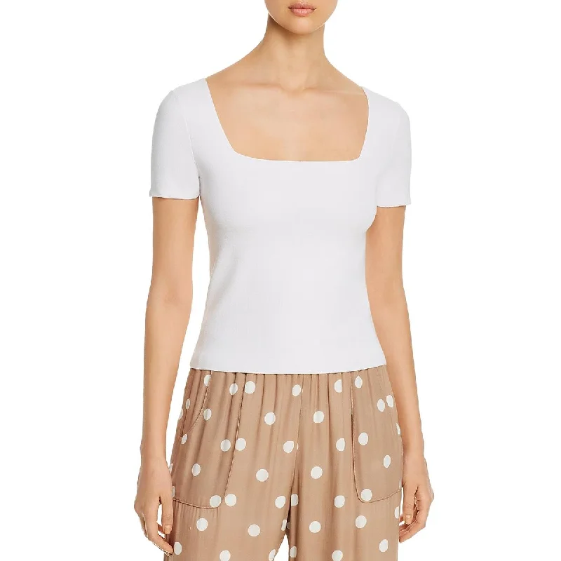 Everyday Comfort Elie Tahari Womens Sarah Ribbed Square Neck Sweater