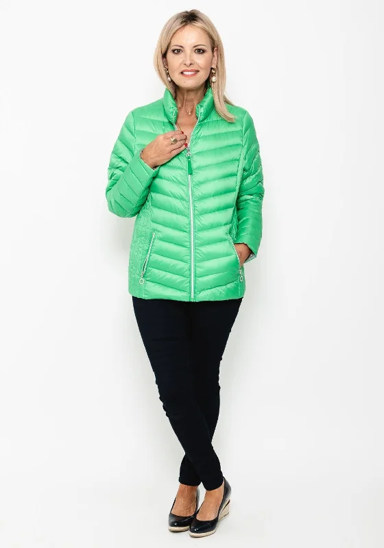 Effortless Elegance Frandsen Duck Down Quilted Short Jacket, Apple Green