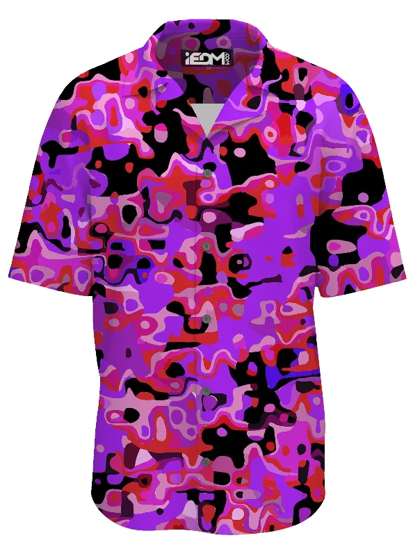 Luxe Comfort Purple Red and Black Rave Camo Melt Lounge Shirt