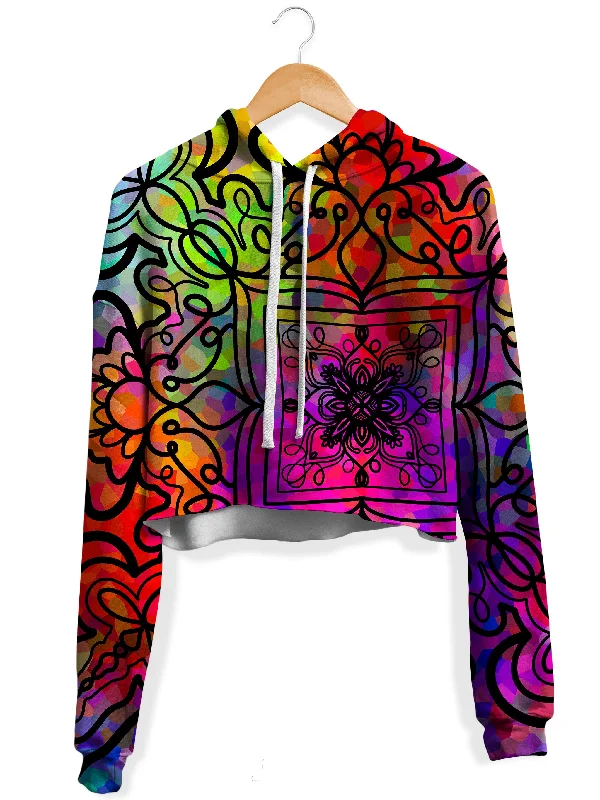 Elegant Fit Ornate on Plasma Fleece Crop Hoodie