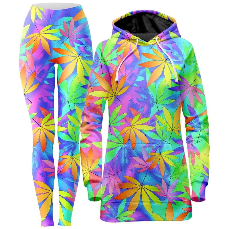 Relaxed Chic Take A Little Trip Hoodie Dress and Leggings Combo