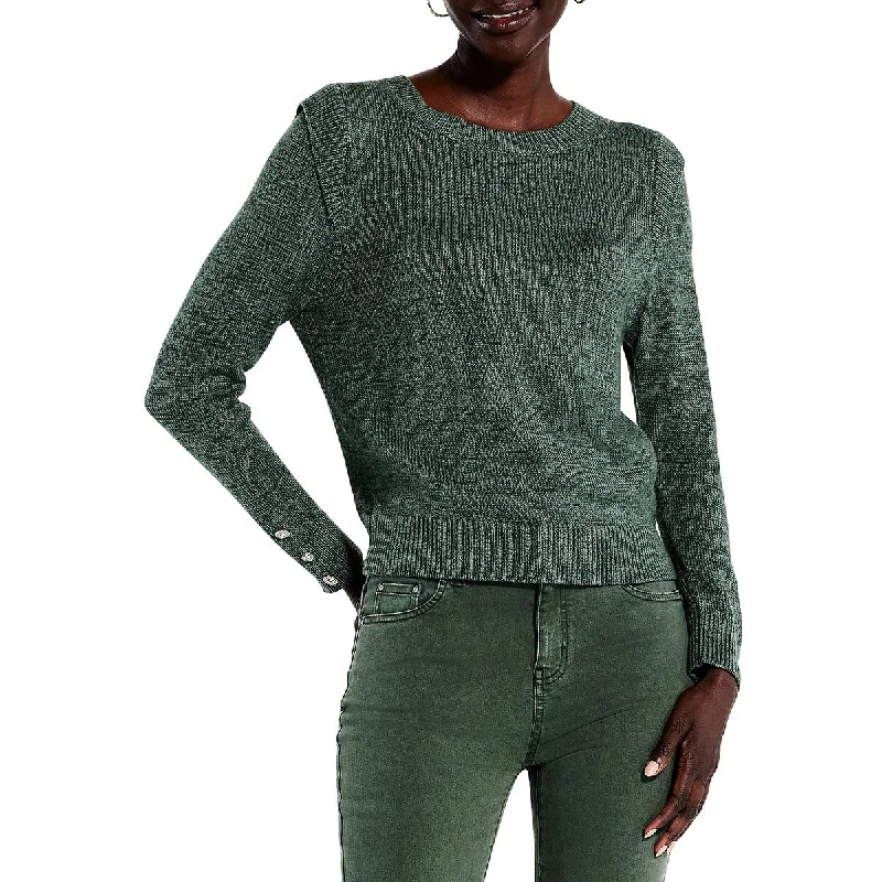 Soft Clothing Nic + Zoe Womens Playful Heathered Button Detail Pullover Sweater