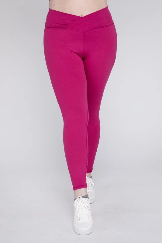 All-Day Comfort Plus Size V Waist Full Length Leggings