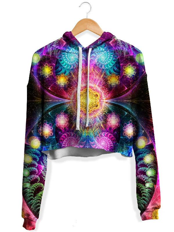 Fashionable Ease Highness Fleece Crop Hoodie