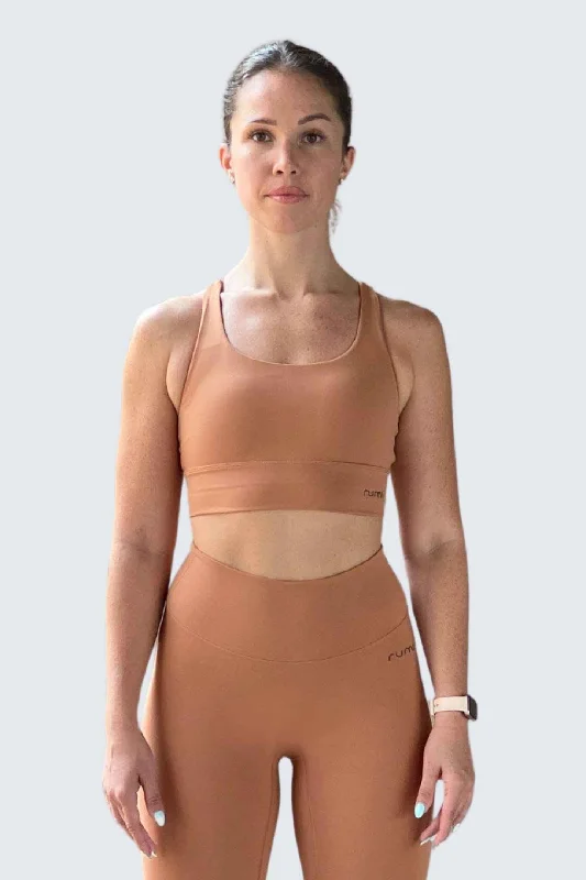 Relaxed Fit W SunSoft Stringy Crop Top Bra - Apricot