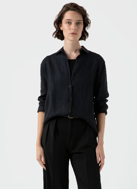 Cozy Pants Women's Linen Shirt in Black