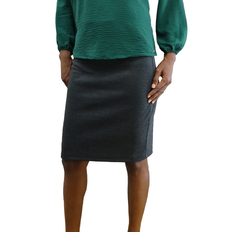 Chic Lounge K23835 Premier Ladies' Plain Skirt w/ Exposed Zipper (2-14)