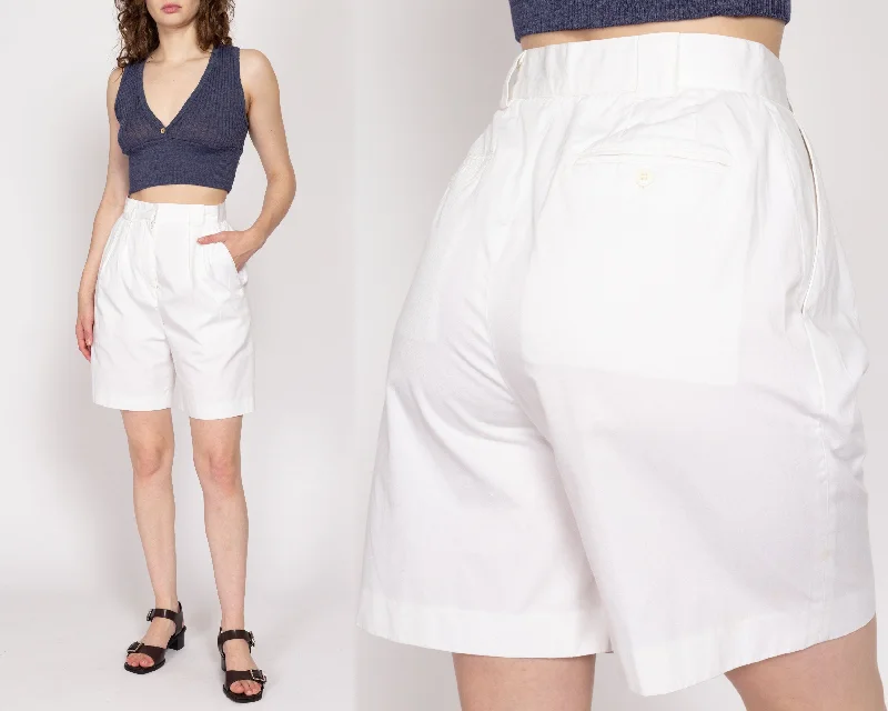 Comfortable Dresses Medium 80s Izod White High Waisted Shorts 27.5"