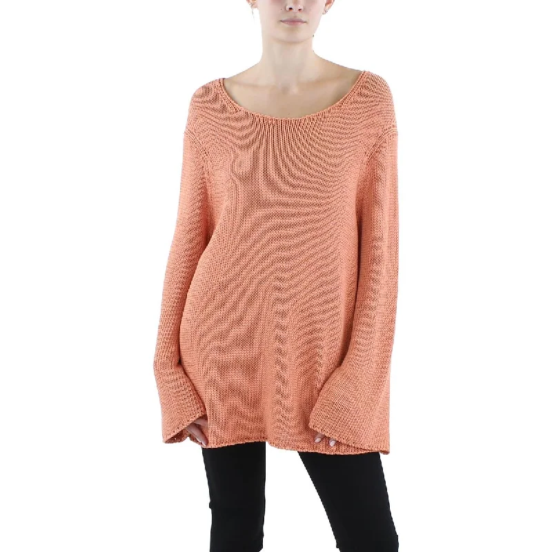 Cozy Footwear Lafayette 148 Womens Silk Blend Loose Knit Pullover Sweater