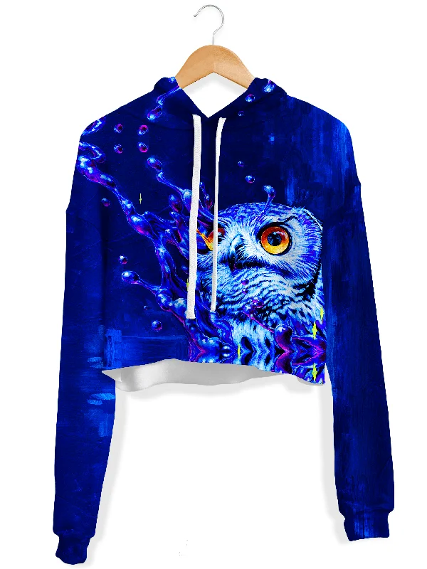 Soft Textures Lucid Owl Fleece Crop Hoodie