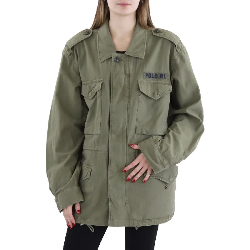 Soft Feel Polo Ralph Lauren Womens Cotton Patchwork Utility Jacket