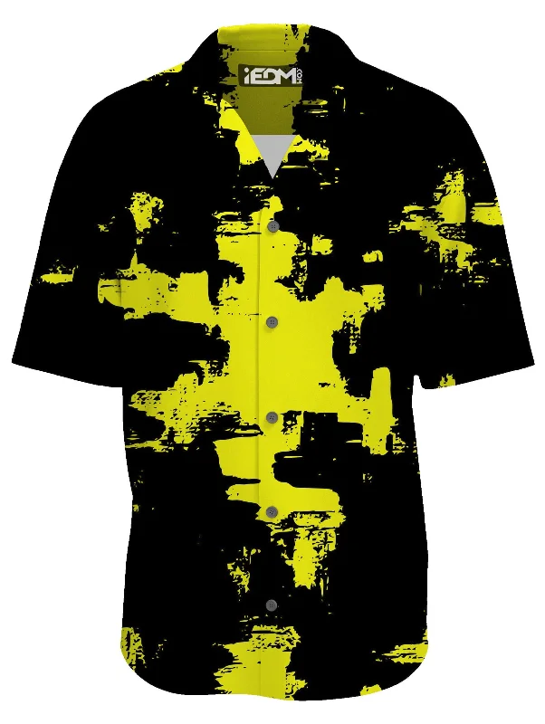 Casual Elegance Black and Yellow Abstract Lounge Shirt