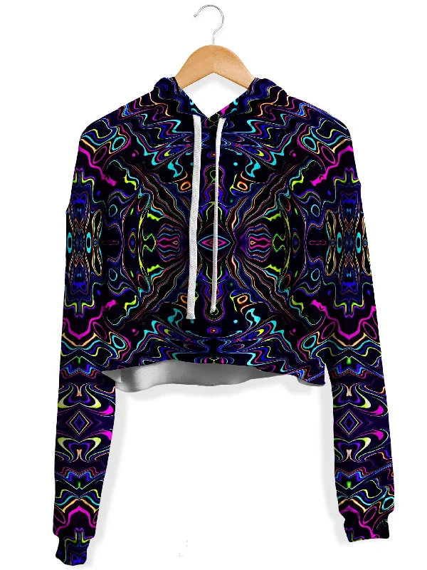 Modern Chic Wonky Vision Fleece Crop Hoodie