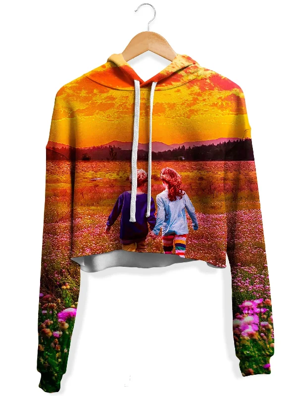 Relaxed Fit Wrinkle in Time Fleece Crop Hoodie