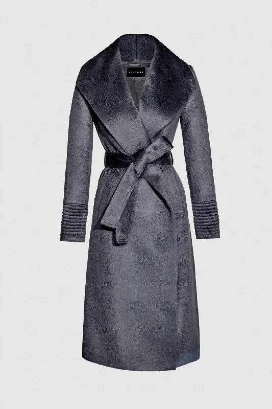 Light Comfort Suri Alpaca Long Shawl Collar Wrap Coat