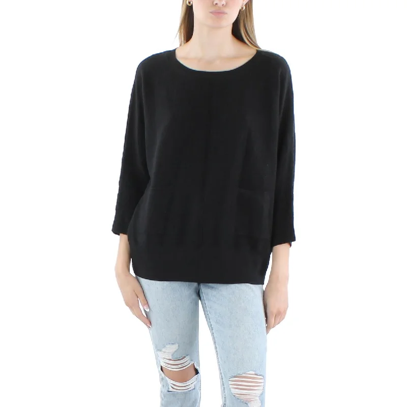 Relaxed Dresses Lisette L Womens Pocket Cotton Crewneck Sweater