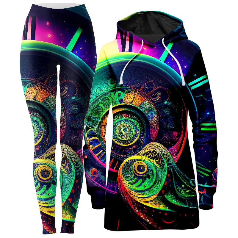 Breezy Comfort Fleeting Hoodie Dress and Leggings Combo