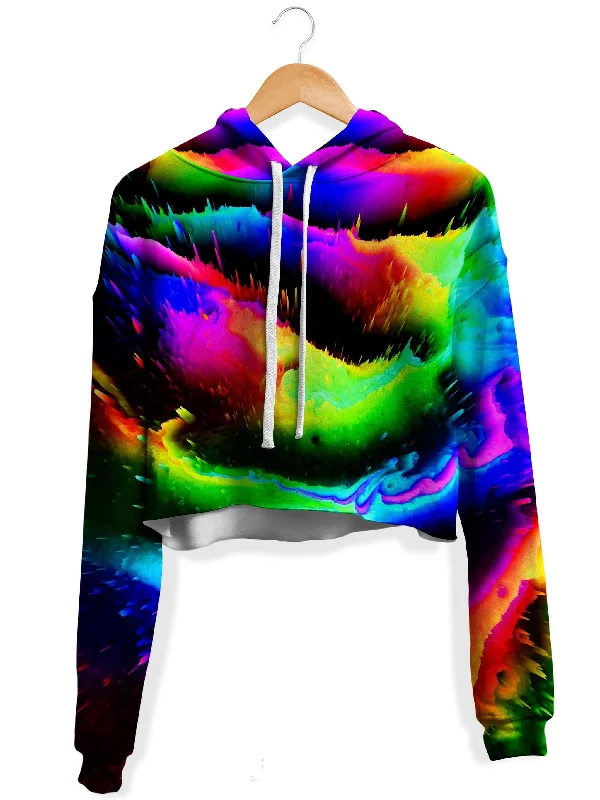 Elegant Wear Intergalactic Rush Fleece Crop Hoodie