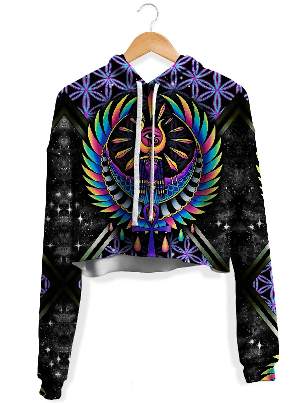 Easy Fashion Isis Purple Fleece Crop Hoodie