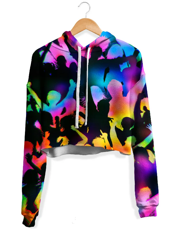 Cozy Vibes Good Vibes Fleece Crop Hoodie