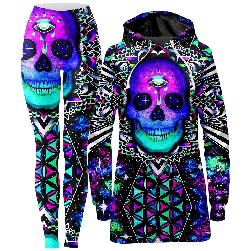Versatile Casuals Multiverse Hoodie Dress and Leggings Combo