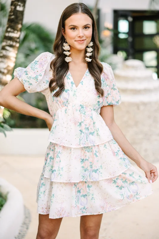 Comfortable Looks This Is The Time Peach Pink Floral Dress