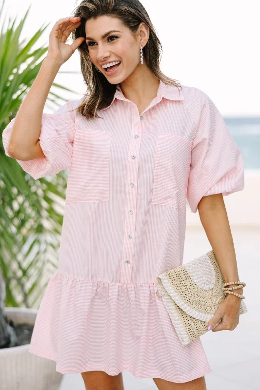 Modern Comfort Pinch: Main Squeeze Pink Striped Dress