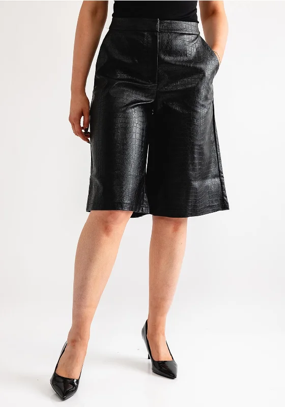 Weekend Wear Vero Moda Ren Croc Bermuda Shorts, Black