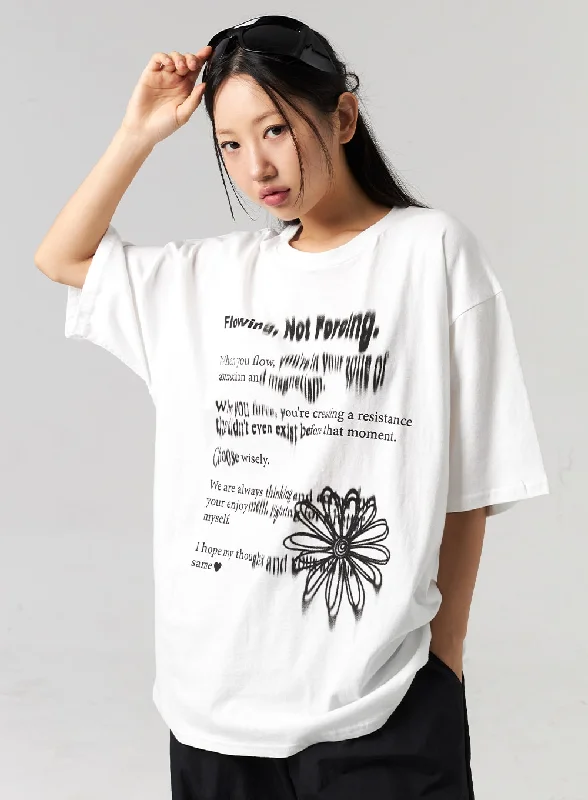 Easygoing Fashion Graphic Oversized Tee CL307